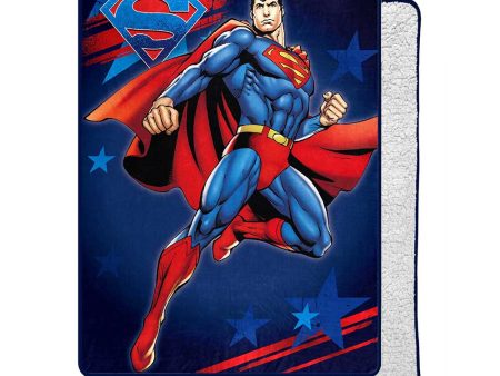 Warner Bros. Superman American Hero Silk Touch Sherpa Blanket 60x80Inches Supply