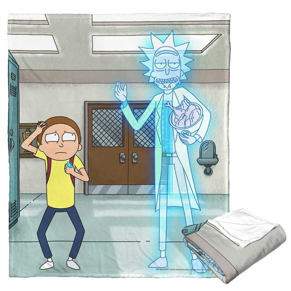 Warner Bros. Rick and Morty Holographic Chicken Silk Touch Throw Blanket 50x60 Inches For Discount