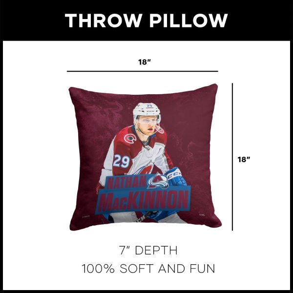 Colorado Avalanche Nathan Mackinnon NHL Throw Pillow 18X18 Inches Supply