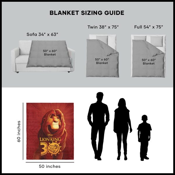 Disney Lion King The King Silk Touch Throw Blanket 50x60 Inches Hot on Sale