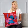 Disney Lilo and Stitch Wild Valentine Throw Pillow 18x18 Inches For Sale