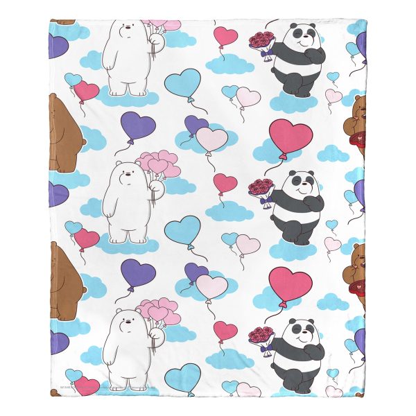 Cartoon Network We Bare Bears Bears And Balloons Silk Touch Throw Blanket 50x60 Inches Online Sale