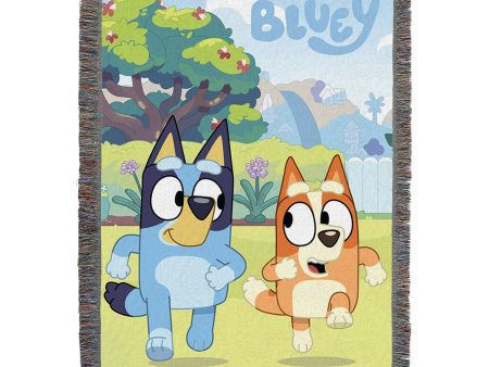 Bluey Jogging Bluey Woven Tapestry Throw Blanket 48x60 Inches Online now