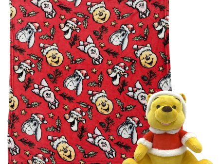 Winnie The Pooh Festive Friends Character Hugger Pillow & Silk Touch Throw Blanket Set 40x50 Inches Cheap