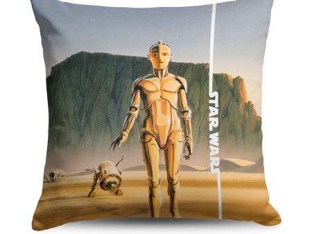 Disney Star Wars Classic Concepts R2-D2 & C-3PO Throw Pillow 18X18 Inches For Sale