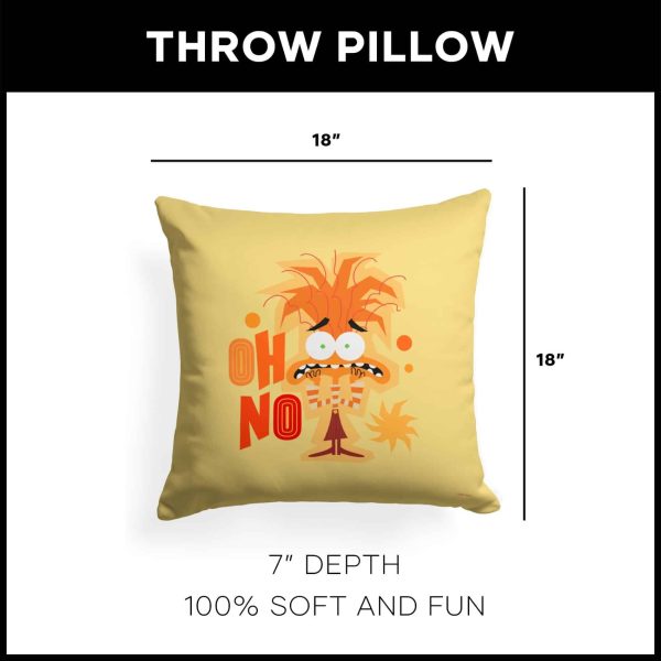 Disney Inside Out 2 Oh No Oh No Throw Pillow 18x18 Inches Fashion