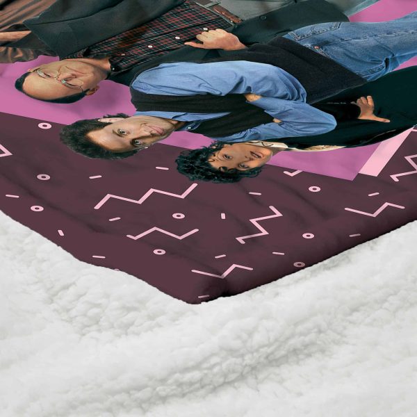 Warner Bros. Seinfeld The Gang Silk Touch Sherpa Throw Blanket 50x60 Inches For Discount