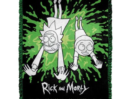 Warner Bros. Rick and Morty Favorite Family Jacquard Throw Blanket 46x60 Inches For Cheap