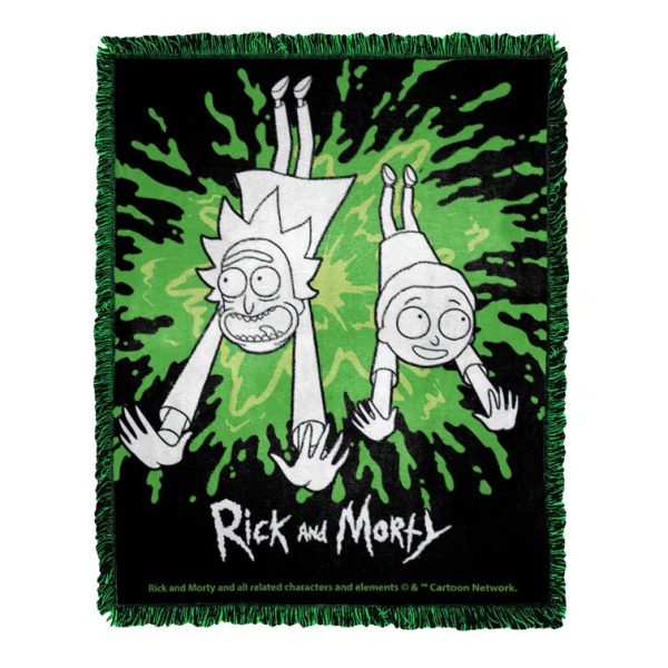 Warner Bros. Rick and Morty Favorite Family Jacquard Throw Blanket 46x60 Inches For Cheap