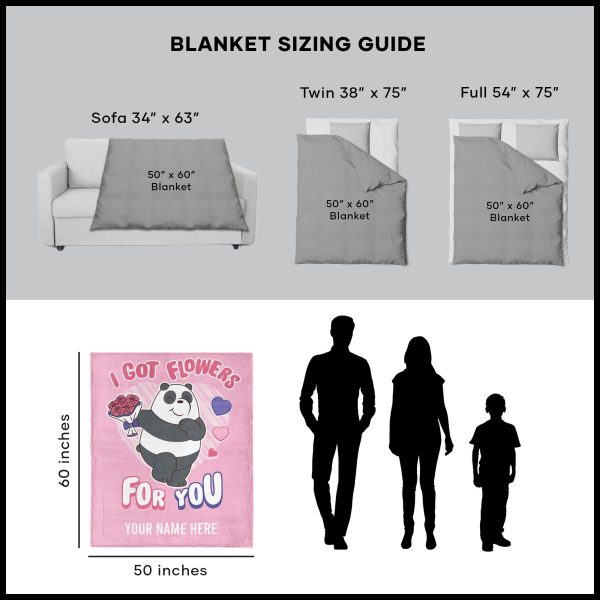 Cartoon Network We Bare Bears Got You Flowers Personalized Silk Touch Throw Blanket 50x60 Inches Online