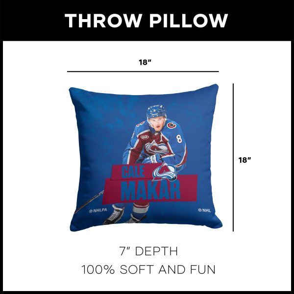 Colorado Avalanche Cale Makar NHL Throw Pillow 18X18 Inches For Discount