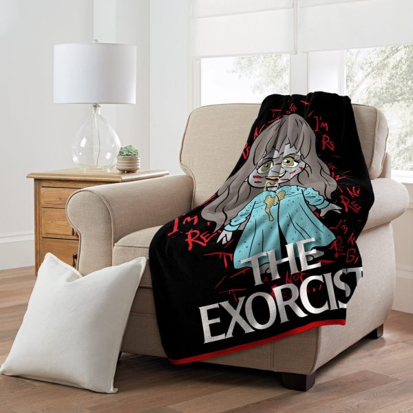 Warner Bros. The Exorcist Lovely Day Micro Raschel Throw Blanket 46x60 Inches For Sale