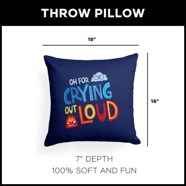 Disney Inside Out 2 Crying Out Loud Throw Pillow 18x18 Inches Fashion