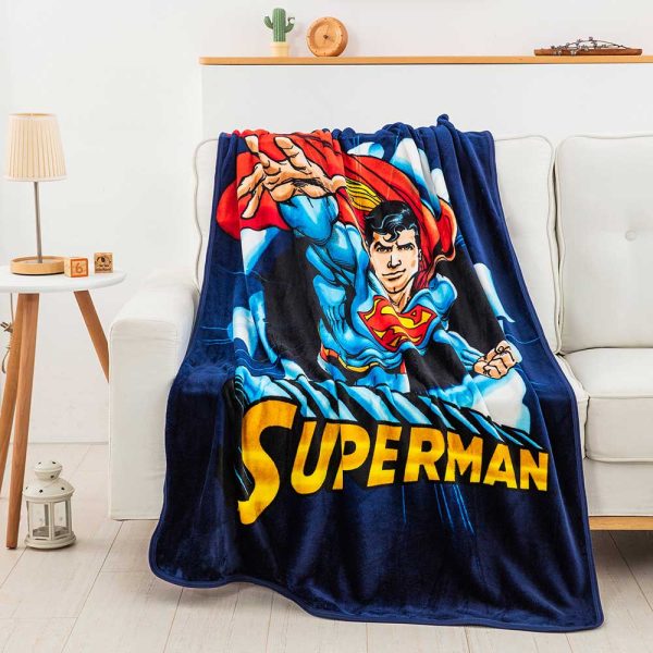 Warner Bros. Superman Hero Burst Micro Raschel Throw Blanket 46x60 Inches Fashion