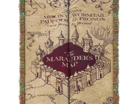 Warner Bros. Harry Potter Marauders Map Woven Tapestry Throw Blanket 48x60 Inches For Discount