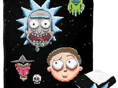 Warner Bros. Rick and Morty Pixelverse Silk Touch Throw Blanket 50x60 Inches Fashion