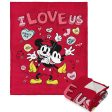 Disney Mickey Mouse I Love Us Silk Touch Sherpa Throw Blanket 50x60 Inches For Sale