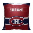 NHL Montreal Canadiens Jersey Personalized Throw Pillow 18x18 Inches on Sale