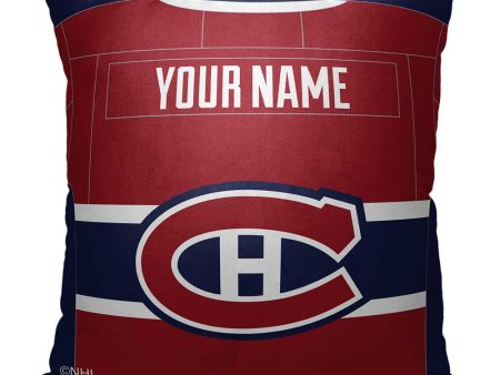 NHL Montreal Canadiens Jersey Personalized Throw Pillow 18x18 Inches on Sale