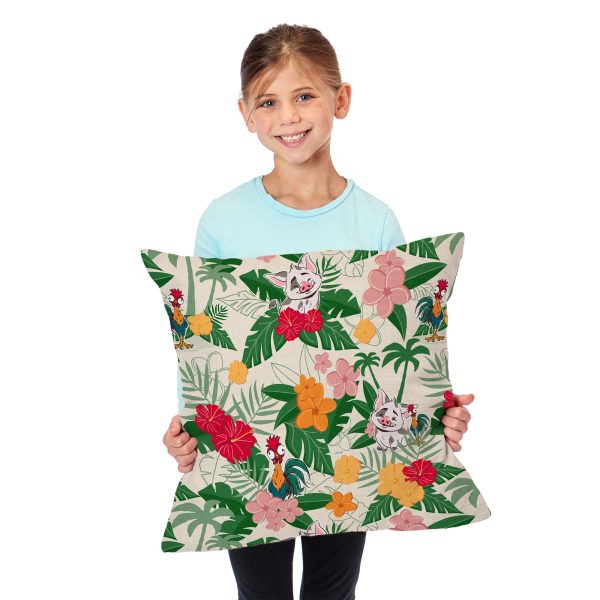 Disney Moana 2 Tropical Pattern Throw Pillow 18X18 Inches For Sale