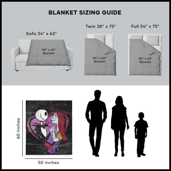 Disney Nightmare Before Christmas Frightful Yet Delightful Silk Touch Throw Blanket 50x60 Inches Cheap