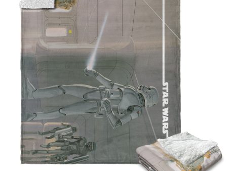 Disney Star Wars Classic Concepts Stormtrooper Silk Touch Sherpa Throw Blanket 50X60 Inches Hot on Sale