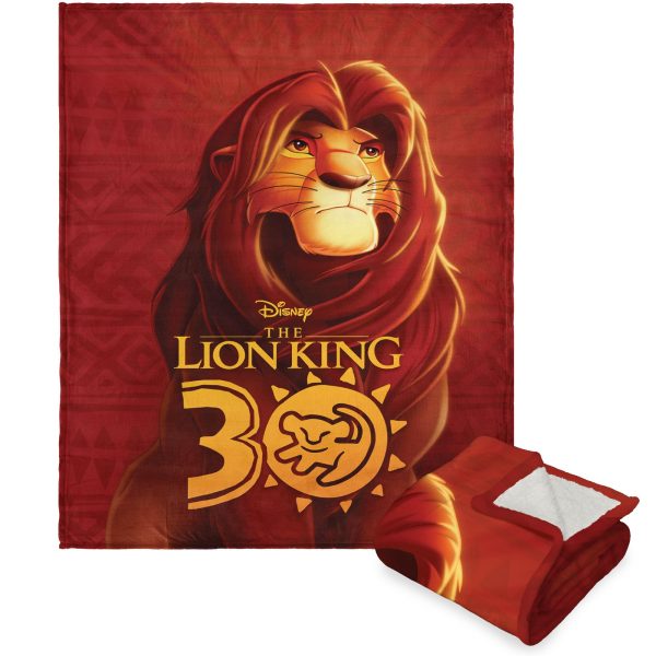 Disney Lion King The King Silk Touch Sherpa Throw Blanket 50x60 Inches Hot on Sale