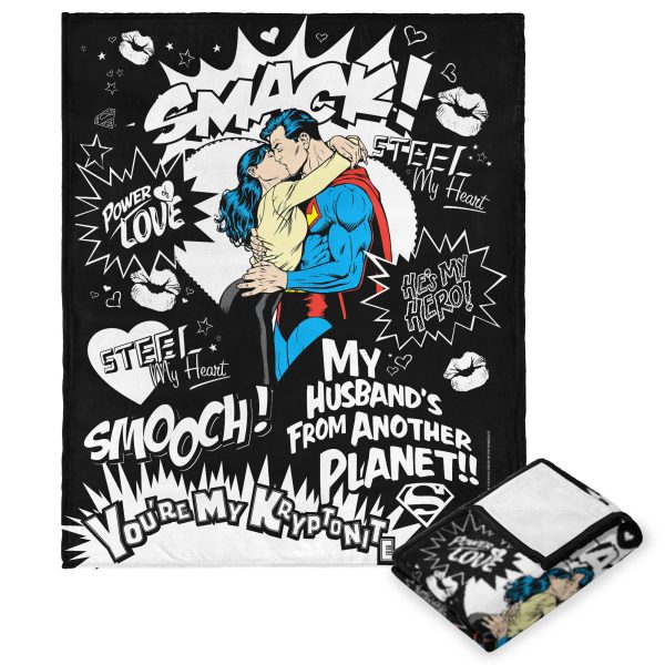 Warner Bros. Superman Many Kisses Silk Touch Throw Blanket 50x60 Inches on Sale