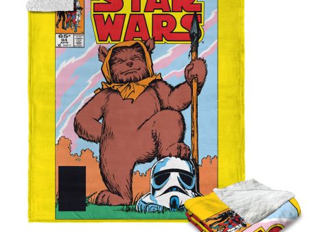 Disney Star Wars Classic Comic Books Ewok Silk Touch Sherpa Throw Blanket 50X60 Inches Cheap