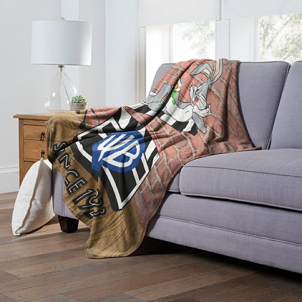 Warner Bros. WB 100 Since 1923 Silk Touch Throw Blanket 50x60 Inches on Sale