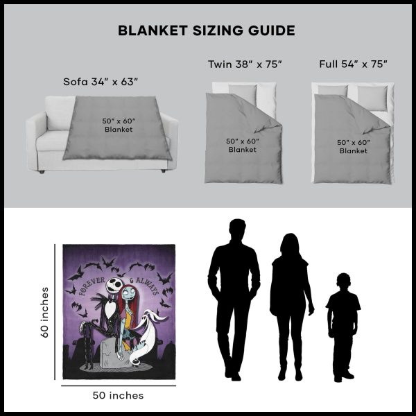 Disney Nightmare Before Christmas Forever and Always Silk Touch Throw Blanket 50x60 Inches Online Hot Sale