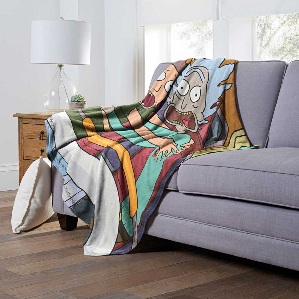 Warner Bros. Rick and Morty Hold On Silk Touch Throw Blanket 50x60 Inches Cheap