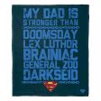 Warner Bros. Superman Dc Strongest Dad Blue Silk Touch Throw Blanket 50x60 Inches Online Sale