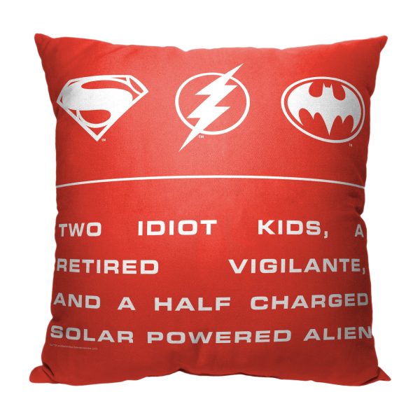 Warner Bros. The Flash Role Call Throw Pillow 18x18 Inches Online Hot Sale