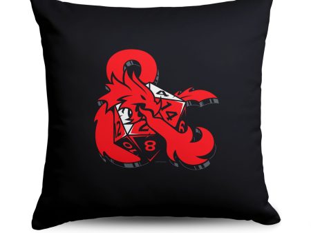 Hasbro Dungeons & Dragons D&D Logo Throw Pillow 18X18 Inches Hot on Sale