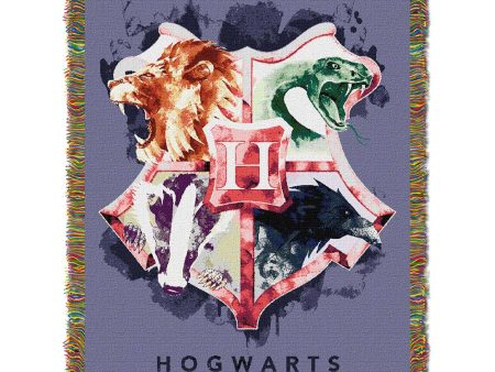 Warner Bros. Harry Potter Houses Together Woven Tapestry Throw Blanket 48x60 Inches Cheap