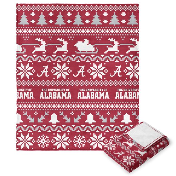 Alabama Crimson Tide NCAA Xmas Time Silk Touch Throw Blanket 50X60 Inches Cheap