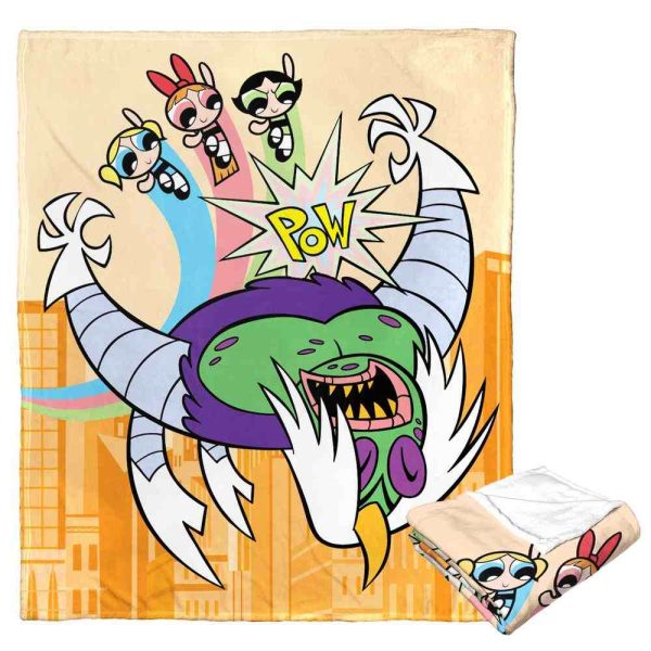 Cartoon Network Powerpuff Girls Saving The Day Silk Touch Throw Blanket 50x60 Inches For Sale