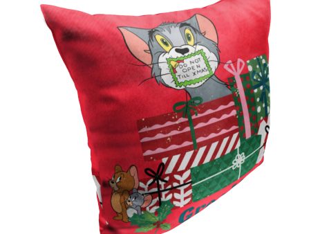 Warner Bros. Tom And Jerry Silenced Till Christmas Throw Pillow 18x18 Inches Discount