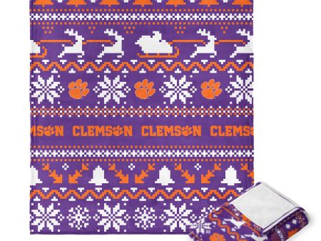 Clemson Tigers NCAA Xmas Time Silk Touch Throw Blanket 50X60 Inches Supply