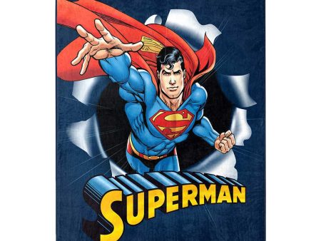 Warner Bros. Superman Hero Burst Micro Raschel Throw Blanket 46x60 Inches Fashion