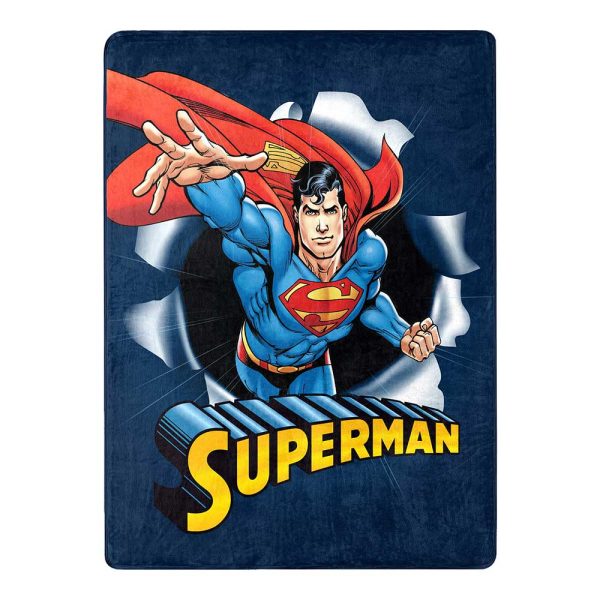 Warner Bros. Superman Hero Burst Micro Raschel Throw Blanket 46x60 Inches Fashion