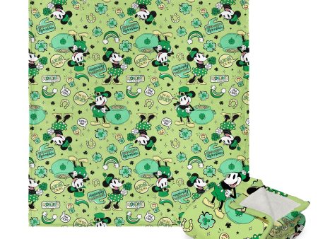 Disney Mickey Mouse Lucky Mouse Silk Touch Sherpa Throw Blanket 50x60 Inches on Sale