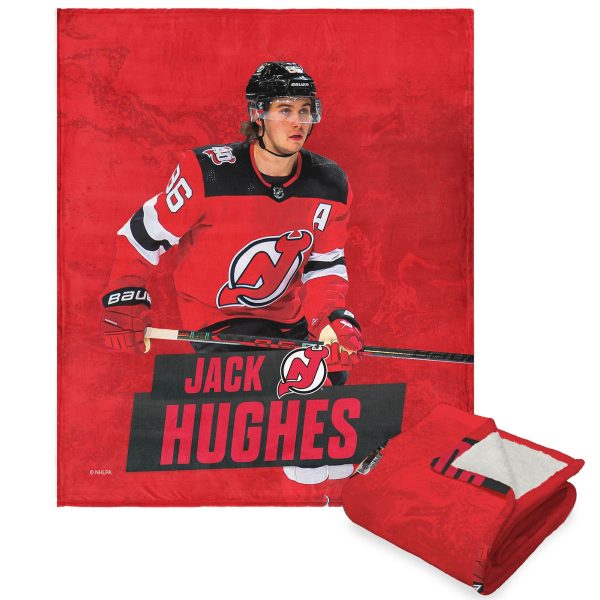 Devils Jack Hughes NHL Silk Touch Sherpa Throw Blanket 50X60 Inches Discount