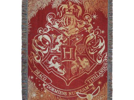 Warner Bros. Harry Potter Hogwarts Yule Woven Tapestry Throw Blanket 48x60 Inches Sale