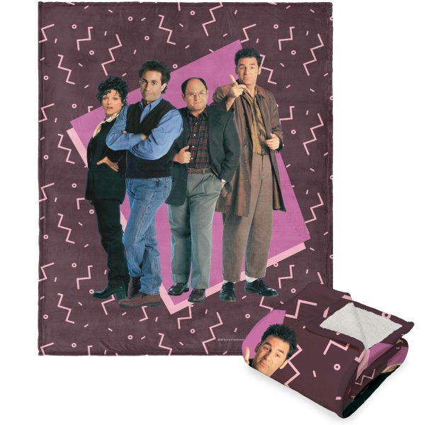 Warner Bros. Seinfeld The Gang Silk Touch Sherpa Throw Blanket 50x60 Inches For Discount