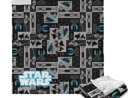 Disney Obi-Wan Obi-Wan Patterns Silk Touch Sherpa Throw Blanket 50X60 Inches on Sale