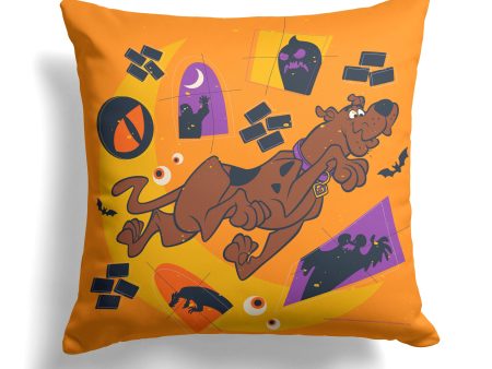 Warner Bros. Scooby-Doo Running Through Haunted Halls Throw Pillow 18x18 Inches For Cheap