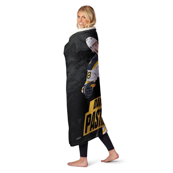 Boston Bruins David Pastrnak NHL Silk Touch Sherpa Throw Blanket 50X60 Inches For Discount