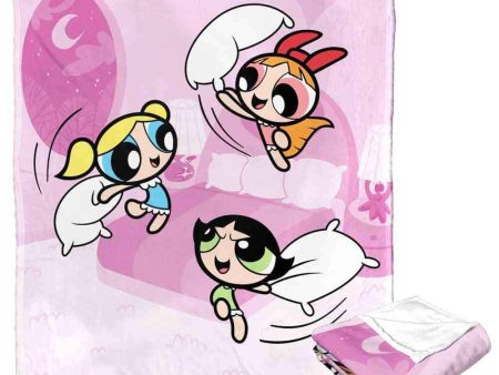 Cartoon Network Powerpuff Girls Super Powered Pillowfight Silk Touch Throw Blanket 50x60 Inches on Sale